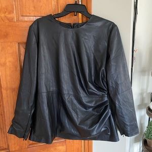Donna Karan faux leather Women’s XL shirt